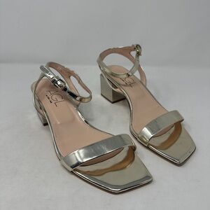 AGL Angie Gold Open Toe Ankle Strap Sandal Women’s Size 8.5 EUR 39 NWOT no box